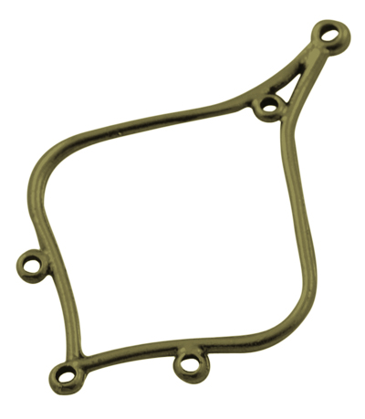 PandaHall Alloy Links, Lead Free, Rhombus, Antique Bronze Color, about 38mm long, 24mm wide, 1.5mm thick, hole: 1mm Alloy Rhombus