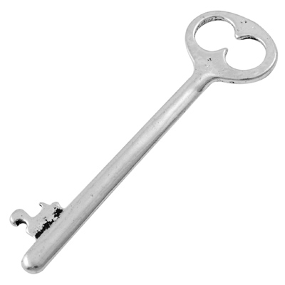 PandaHall Tibetan Style Alloy Key Large Pendants, Lead Free & Cadmium Free & Nickel Free, Antique Silver, 53.5mm long, 16mm wide, 2mm thick...