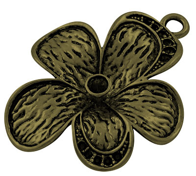PandaHall Tibetan Style Alloy Flower Pendants Rhinestone Enamel Settings, Antique Bronze, Lead Free and Cadmium Free, 49x39x6mm, Hole: 4mm;...