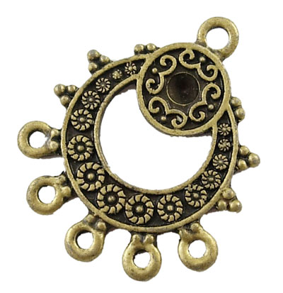 PandaHall Alloy Rhinestone Connector Settings, Lead Free and Cadmium Free, Ring, Antique Bronze, about 27.5mm long, 23mm wide, 1.5mm thick...