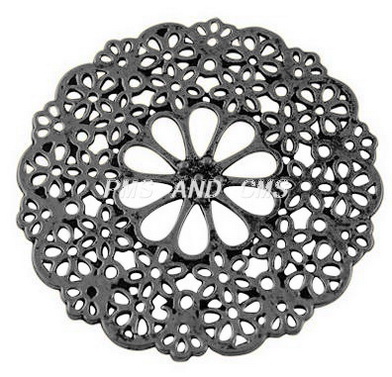 PandaHall Tibetan Style Pendants, Lead Free and Cadmium Free & Nickel Free, Flat Round, Antique Silver Color, about 47mm in diameter, 1.5mm...