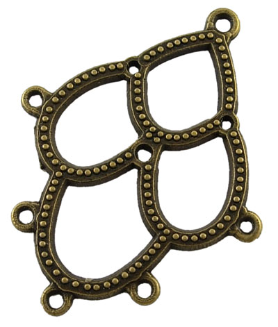 PandaHall Alloy Links, Chandelier Components, Cadmium Free & Lead Free & Nickel Free, Rhombus, Antique Bronze, 45x35x1.5mm Alloy Rhombus