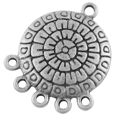 PandaHall Tibetan Style Links, Flat Round, Antique Silver, Lead Free and Cadmium Free, 26x21x2mm, Hole: 2mm Alloy Flat Round