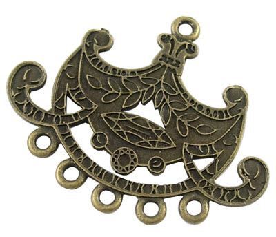 PandaHall Chandelier Component, Alloy Links, Antique Bronze Color, 34mm wide, 27.5mm long, 1mm thick, hole: 1.5mm Alloy Bear