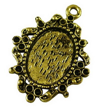 PandaHall Alloy Pendant Cabochon Settings, Oval, Antique Bronze, Tray: 14x10mm; 26x19x2mm, Hole: 1.5mm, Lead Free and Cadmium Free and...