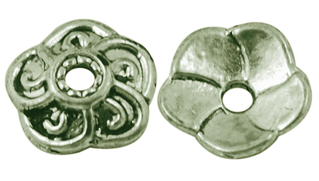 PandaHall Alloy Bead Caps, Lead Free and Cadmium Free, Flower, Antique Bronze Color, about 9mm long, 9mm wide, 2.5mm thick, hole: 2mm Alloy