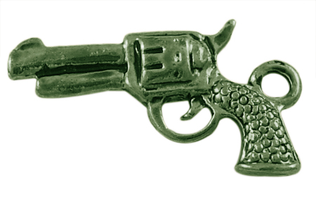 PandaHall Zinc Alloy Gun Necklace Pendant, Revolver Pistol Charm, Lead Free and Cadmium Free, Antique Bronze, about 22mm long, 12mm wide...