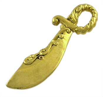 PandaHall Alloy Pendants, Sword, Antique Golden, 25x6x2mm, Hole: 2mm Alloy Tool