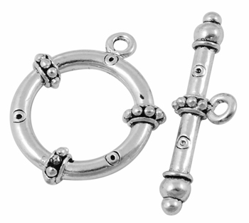 PandaHall Tibetan Style Toggle Clasps, Lead Free and Cadmium Free, Antique Silver Color, Size: Ring: about 26mm long, 22mm wide, 5mm thick...