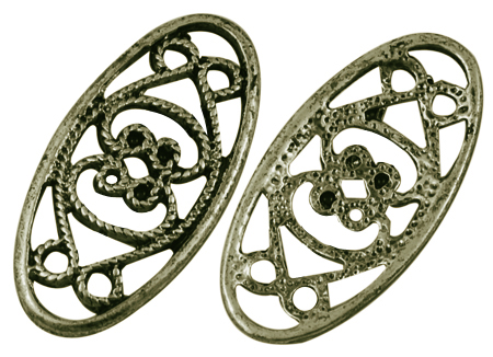 PandaHall Tibetan Style Pendants, Lead Free and Cadmium Free, Oval, Antique Bronze, 24x12x2mm, Hole: 2x4mm Alloy Oval