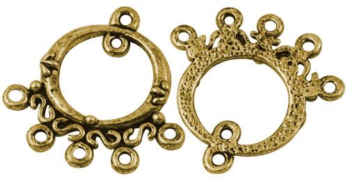 PandaHall Tibetan Style Chandelier Components Links, Lead Free and Cadmium Free, Ring, Golden, 26x25x3mm, Hole: 1.5mm Alloy Ring