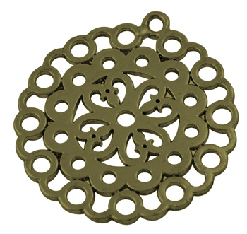 PandaHall Alloy Pendants, Lead Free & Cadmium Free & Nickel Free, Flower, Antique Bronze, 30mm in diameter,1mm thick, hole: 1.5mm Alloy Flat...
