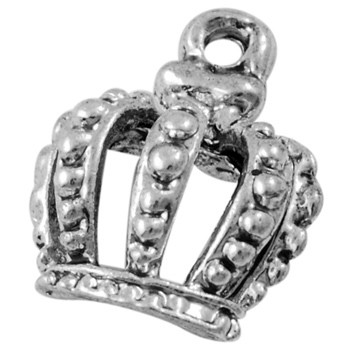 PandaHall Tibetan Style Crown Charms, Lead Free, Cadmium Free and Nickel Free, Antique Silver, 14mm long, 12mm wide, 1mm thick, hole: 1.5mm...
