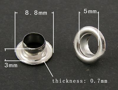 PandaHall European Style Brass Core, Grommet for Large Hole Beads, Platinum Color, Bead Caps, One Side: about 5.4mm in diameter: 8.8mm in...