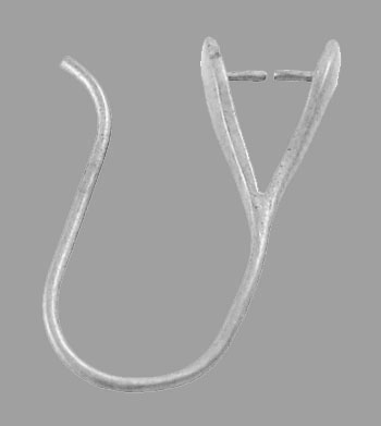PandaHall Brass Hooks, Platinum Color, 23mm long, 3.5mm wide, 8mm thick, hole: about 4mm Brass