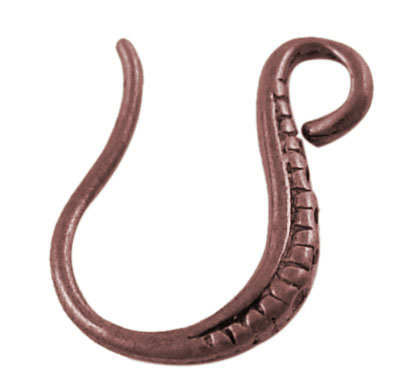 PandaHall Brass Earring Hooks, Nickel Free, Red Copper Color, Size: about 13mm long, 8mm wide, 2mm thick, hole: about 2.5mm Brass