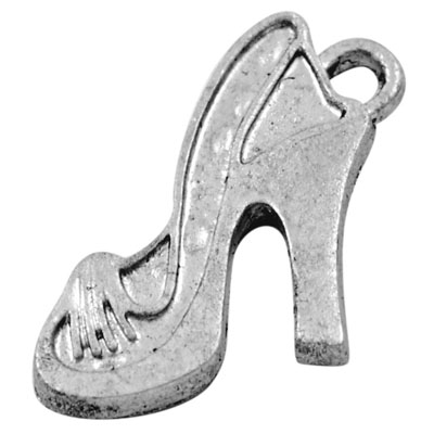 PandaHall Alloy Finding Pendants, Lead Free and Cadmium Free, Hgh-heeled Shoes, Antique Silver, 21mm long, 12mm wide, 2mm thick, hole: 2mm...