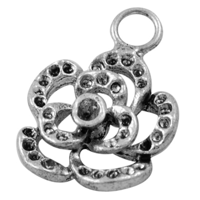 PandaHall Alloy Pendant Rhinestone Settings, DIY Jewelry Findings for Rhinestone Pendants, Lead Free and Cadmium Free, Flower, Antique...