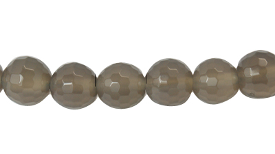 PandaHall Natural Grey Agate Beads, Faceted, Round, Gray, 8mm Grey Agate Round Gray