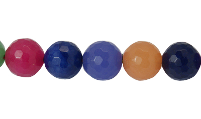 PandaHall Natural White Jade Beads Strands, Faceted, Round, Dyed, Colorful, Size: about 10mm in diameter, hole: 1mm, 38pcs/strand White Jade...