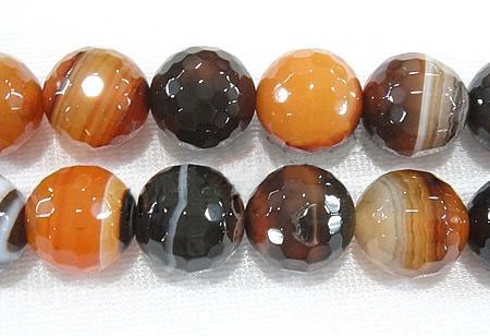 PandaHall Miracle Agate Beads Strands, Faceted, Round, Dyed & Heated, 8mm Natural Agate Round