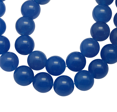 PandaHall Natural Gemstone Beads Strands, Natural White Jade, Round, Dyed & Heated, Blue, 8mm, Hole: 1mm, about 48pcs/strand, 15.5" White...