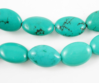 PandaHall Natural Turquoise Beads Strands, Dyed, Oval, Bead: about 14mm wide, 18mm long, 7~8mm thick, hole: 1mm; 16", 23pcs/strand Natural...