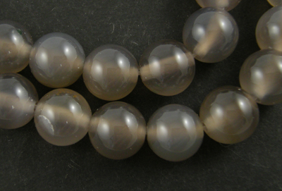 PandaHall Natural Grey Agate Strands, Round, about 10mm in diameter, hole: 2mm; about 40pcs/strand, 16" Grey Agate Round Gray