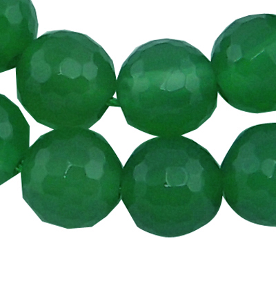 PandaHall Gemstone Beads Strands, Natural Agate, Natural, Faceted Round, Dyed, Green, about 8mm in diameter, hole: 1mm, 49 pcs/strand, 15"...