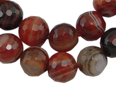 PandaHall Gemstone Beads Strand, Natural Agate, Faceted Round, Dyed & Heated, Black, about 8mm in diameter, hole: 1mm, 49 pcs/strand, 15"...