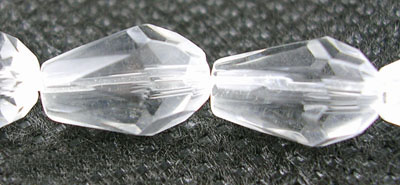 PandaHall Glass Beads Strands, Crystal Suncatcher, Faceted, Drop, Clear, about 7mm wide, 11mm long, hole: about 1mm, about 60pcs/strand, 25"...