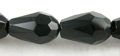 PandaHall Glass Beads Strands, Crystal Suncatcher, Faceted, Drop, Black, about 7mm wide, 11mm long, hole: about 1mm, about 60pcs/strand, 25"...