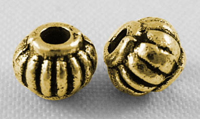 PandaHall Tibetan Style Spacer Beads, Lead Free and Cadmium Free, Lantern, Antique Golden, Size: about 5mm in diameter, 4mm long, hole...