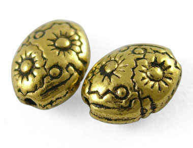 PandaHall Tibetan Style Beads, Zinc Alloy Beads, Antique Golden Color, Lead Free & Nickel Free & Cadmium Free, Oval, Size: about 6 mm wide...