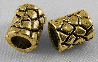 PandaHall Tibetan Style Beads, Antique Golden Color, Lead Free & Cadmium Free, Tube, Size: about 6mm in diameter, 7mm long, hole: 4mm Alloy...