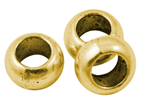 PandaHall Alloy European Beads, Tibetan Style, Lead Free and Cadmium Free, Rondelle, Antique Golden Color, about 10mm long, 10mm wide, 5.5mm...