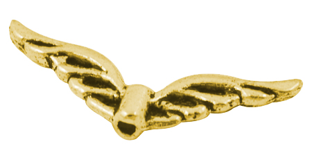 PandaHall Tibetan Silver Beads, Lead Free & Nickel Free & Cadmium Free, Antique Golden Color, Wing, about 22mm long, 8mm wide, 3mm thick...