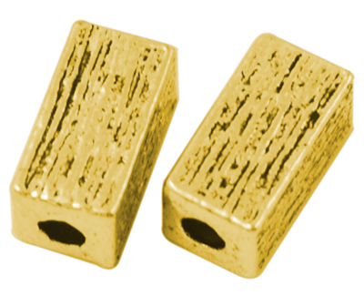 PandaHall Tibetan Silver Beads, Lead Free and Cadmium Free, Cuboid, Antique Golden Color, about 8mm long, 4mm wide, 4mm thick, hole: 1.5mm...