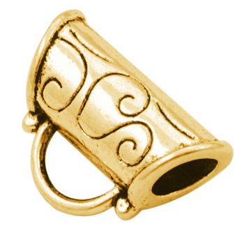 PandaHall Tibetan Silver Hangers, Bail Beads, Lead Free, Cadmium Free and Nickel Free, Antique Golden Color, about 20.5mm long, 14.5mm wide...