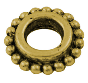 PandaHall Tibetan Style Alloy Spacer Beads, Donut, Antique Golden, Lead Free & Cadmium Free & Nickel Free; 8x2.5mm, Hole: 4mm Alloy Donut