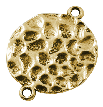 PandaHall Tibetan Silver Links, Flat Round, Lead Free, Cadmium Free and Nickel Free, Antique Golden, about 31mm long, 24mm wide, 1.5mm thick...