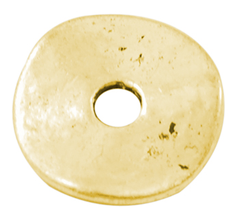PandaHall Tibetan Silver Wavy Spacer Beads, Lead Free & Cadmium Free, Disc, Antique Golden Color, about 10mm in diameter, 1mm thick, hole...