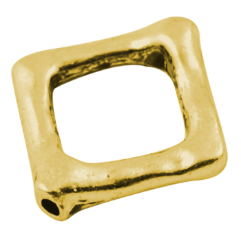 PandaHall Tibetan Silver Bead Frame, Square, Antique Golden Color, Nickel Free, Lead Free and Cadmium Free, Size: about 16mm long, 16mm wide...