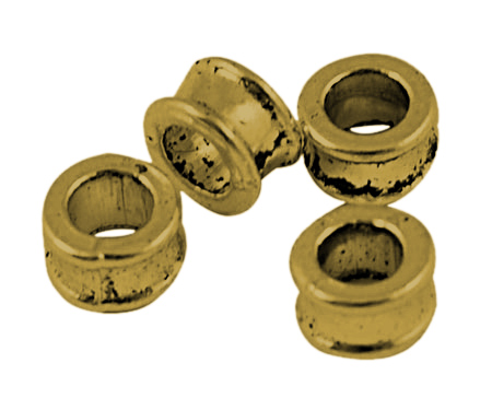 PandaHall Large Hole Beads, Tibetan Style European Beads, Lead Free & Cadmium Free & Nickel Free, Flat Round, Antique Golden, 6.5mm in...