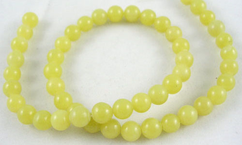 PandaHall Natural Gemstone Beads Strands, Lemon Jade, Round, about 8mm in diameter, hole: about 1mm, 15"~16" Lemon Jade Round Yellow