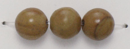 PandaHall 16" Round Gemstone Strands, Wood Lace Stone, Bead: 10mm in diameter, hole: 1mm. about 40pcs/strand Wood Lace Stone Round Orange