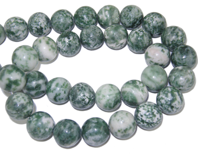 PandaHall Gemstone Beads Strands, Green Spot Stone, Round, about 12mm in diameter, hole: 1mm, about 33pcs/strand, 15.5" GreenSpot Stone...
