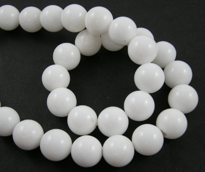 PandaHall Natural White Jade Beads Strands, Dyed & Heated, Round, White, 12mm, Hole: 1mm, about 33pcs/strand, 15.5" White Jade Round White