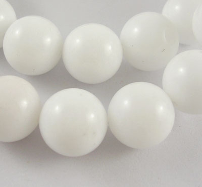 PandaHall 15.5" Natural Gemstone Beads Strands, Dyed & Heated, Round, White Jade, about 14mm in diameter, hole: 1mm, about 28pcs/strand...