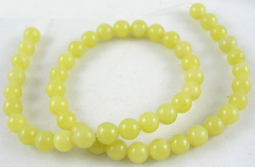 PandaHall Natural Gemstone Beads Strands, Lemon Jade, Round, about 6mm in diameter, hole: about 0.8mm, 15"~16" Lemon Jade Round Green